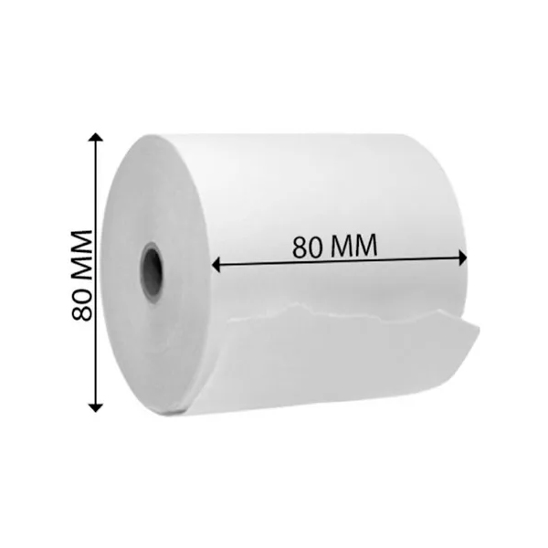 Rollo Papel Térmico 80x80mm 59grs Pack 5 para Boletas y POS
