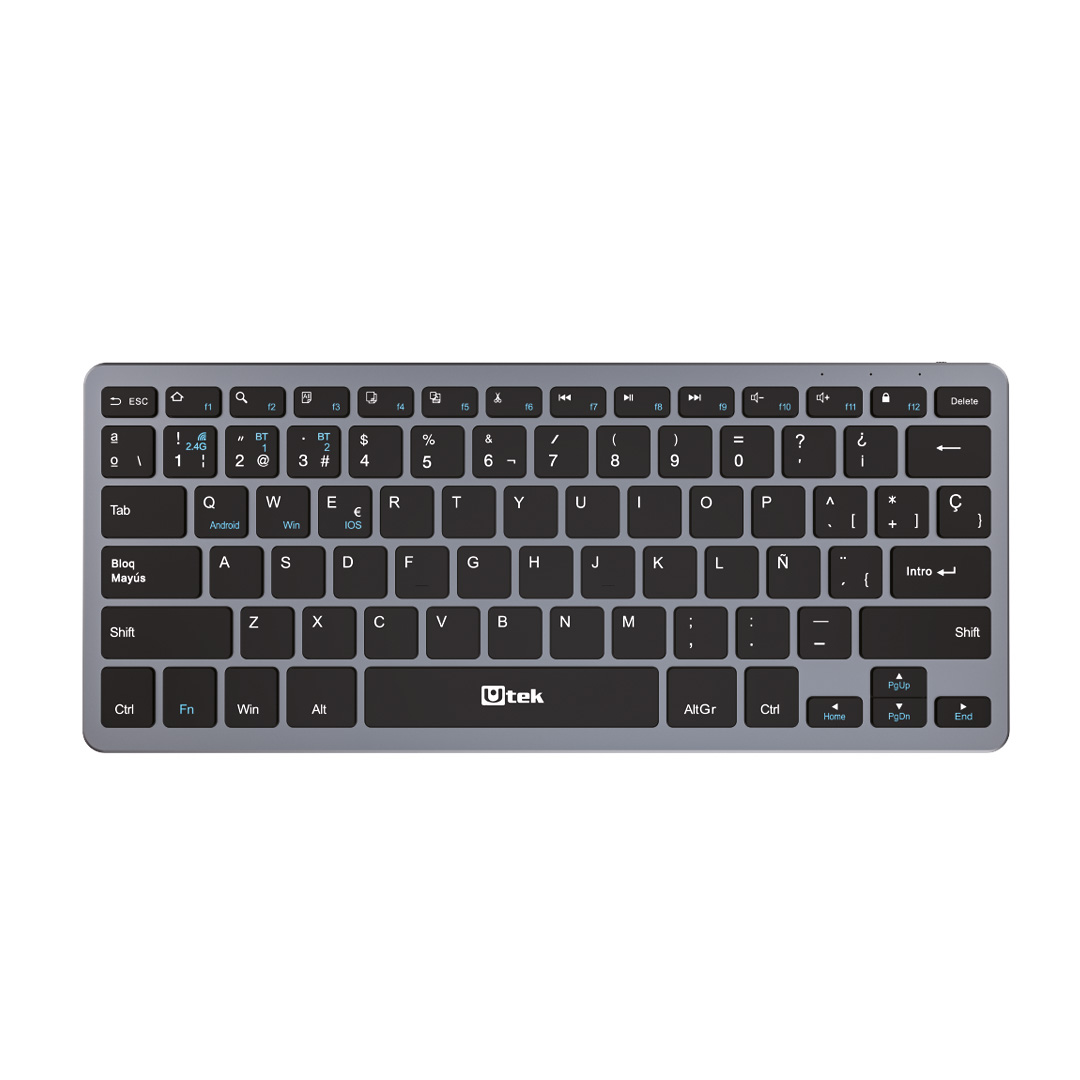 Teclado Inalambrico BLUETOOTH y 2 4ghz Recargable UT-KBBT2100